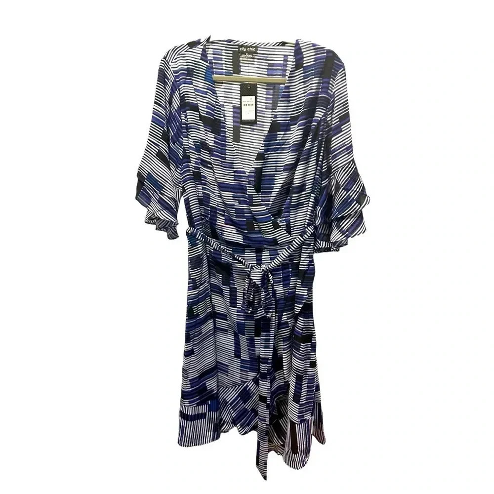 City Chic Isabela print dress size 18/M - Picture 3 of 13